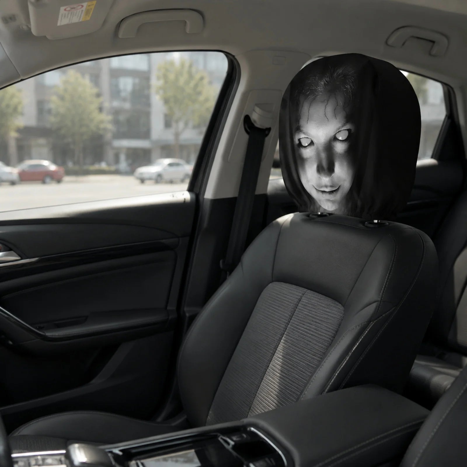 Horror Face Car Headrest Covers